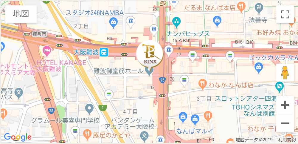 リンクス難波店のマップ