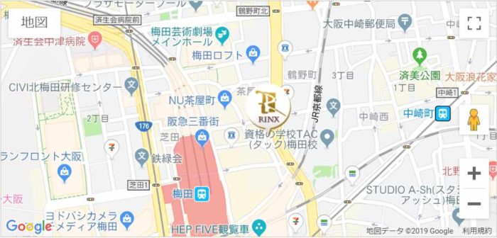リンクス梅田店のマップ