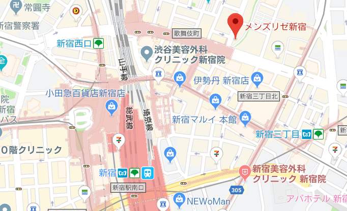 メンズリゼ新宿＿MAP