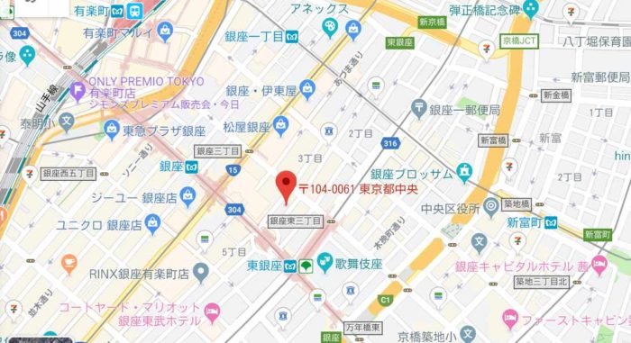 メンズTBC【銀座店】のマップ