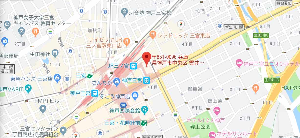 メンズTBC【ミント神戸三宮店】のマップ