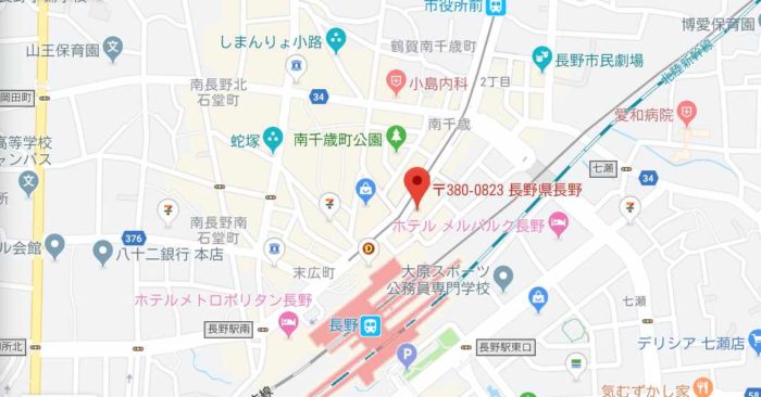 メンズTBC【長野店】のマップ