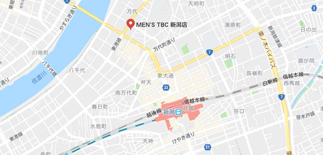 メンズTBC新潟店のマップ