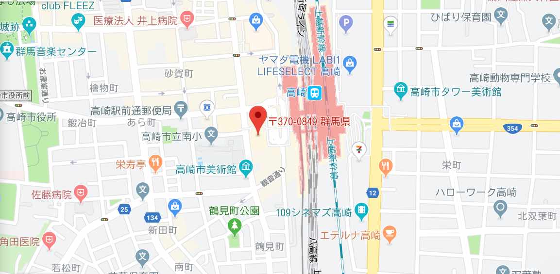 メンズTBC高崎店のマップ