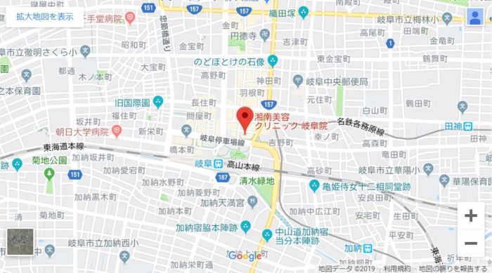 湘南美容クリニック【岐阜院】のマップ