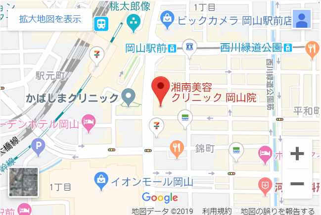 湘南美容クリニック【岡山院】のマップ